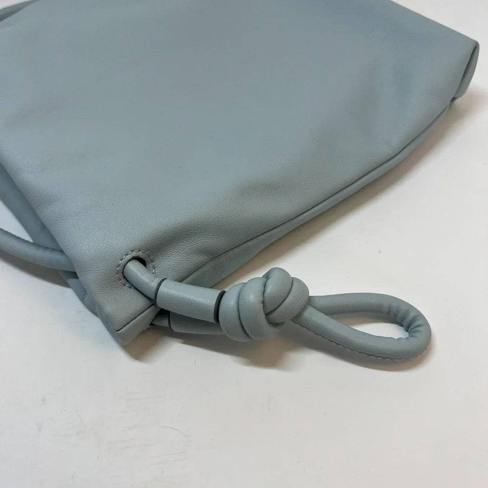 A New Day Light Blue Cinch Top Crossbody Purse‎ Faux Leather Good Condition